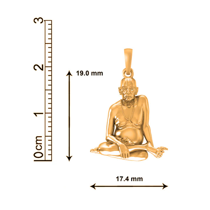 22 CT Gold Plated Silver (92.5% purity) Spiritual Swami Samarth Pendant for Men and Women