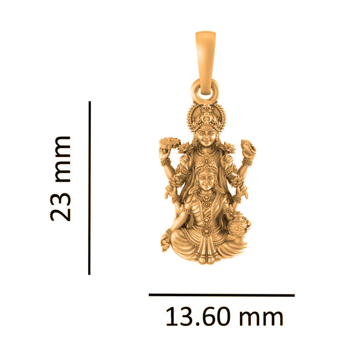 22 CT Gold Plated Silver (92.5% purity) God Vishnu Laxmi Pendant for Men and Women
