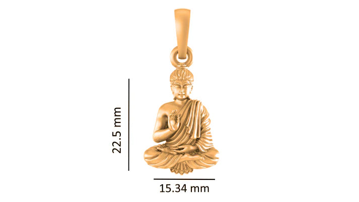 22 CT Gold Plated Silver (92.5% purity) God Buddha Pendant for Men and Women