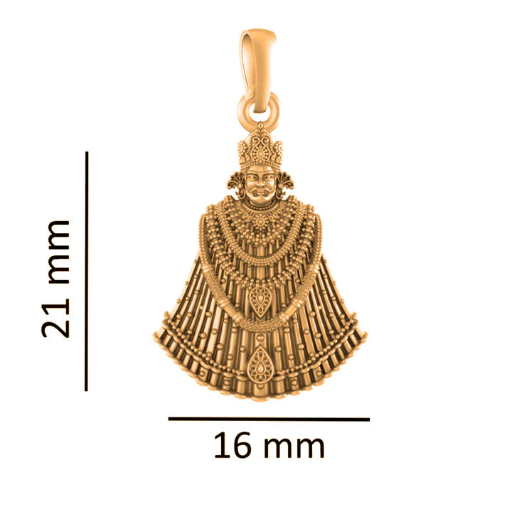 22 CT Gold Plated Silver (92.5% purity) God Baba Khatu Shyam Pendant for Men and Women
