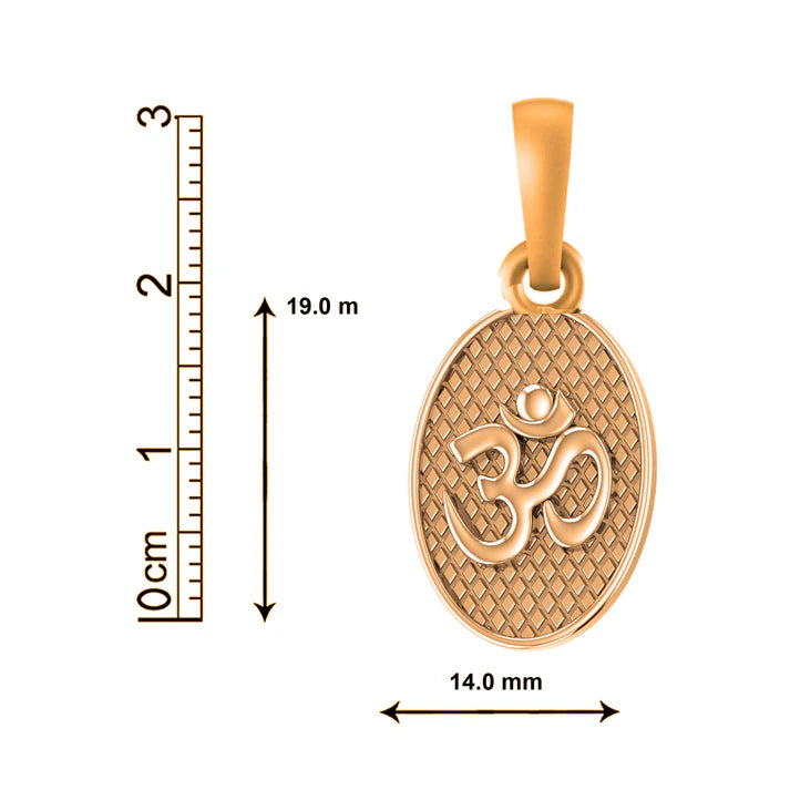 22 CT Gold Plated Silver (92.5% purity) Spiritual OM Pendant for Men and Women - Oval shape