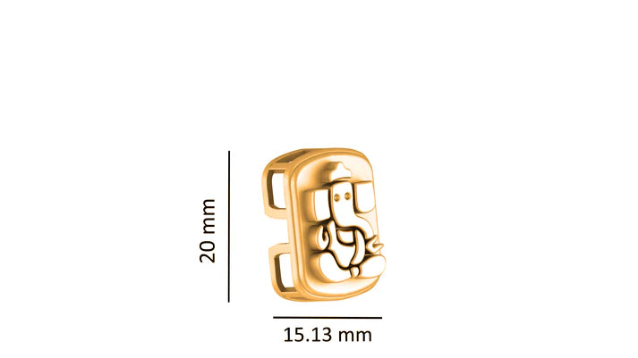 22 CT Gold Plated Silver (92.5% purity) God Ganesh Pendant for Men, Boys Girls and Women