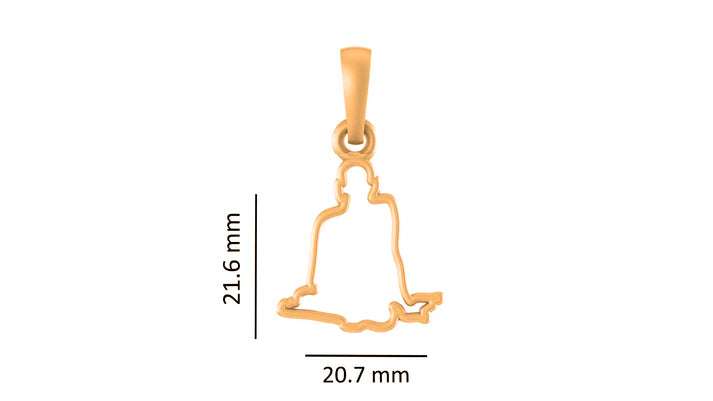 22 CT Gold Plated Silver (92.5% purity) Spiritual Swami Samarth Pendant for Men and Women