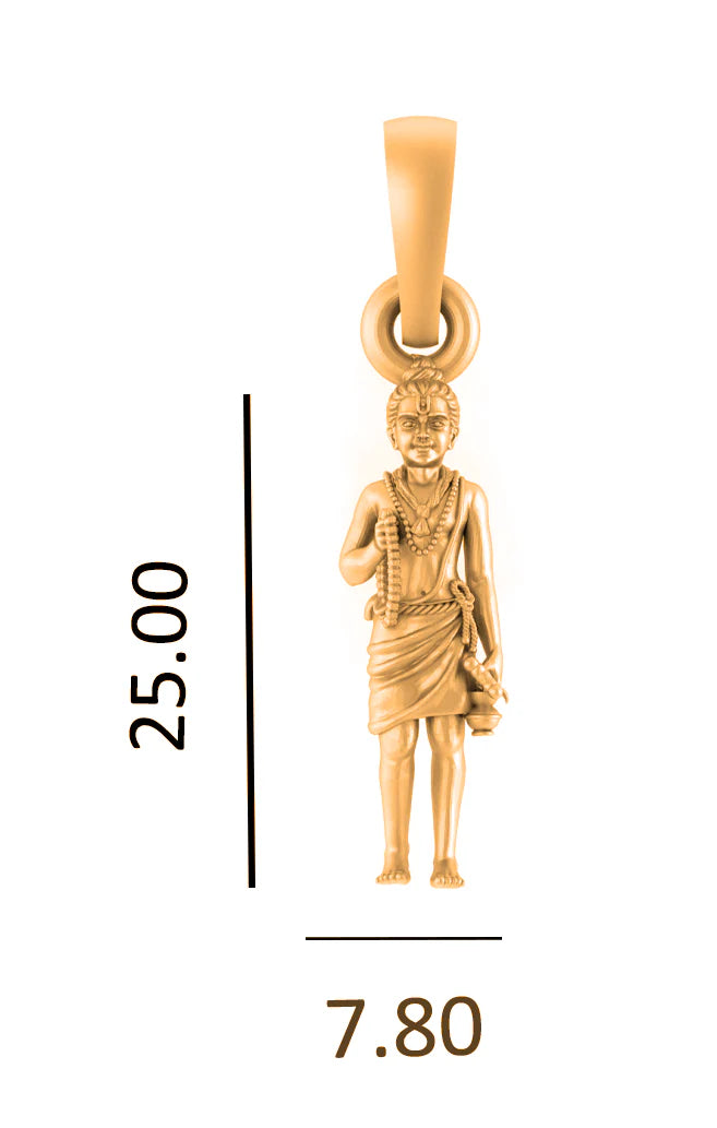 22 CT Gold Plated Silver (92.5% purity) Spiritual Swaminarayan Pendant for Men and Women
