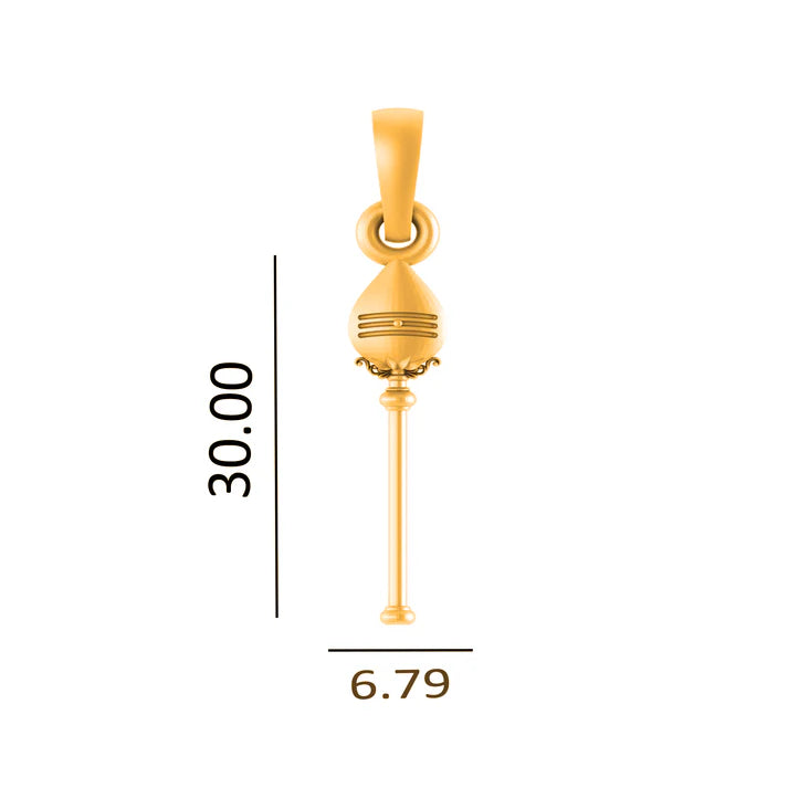 22 CT Gold Plated Silver (92.5% purity) Spiritual Divine Kartikeya Vel Pandel Pendant for Men and Women