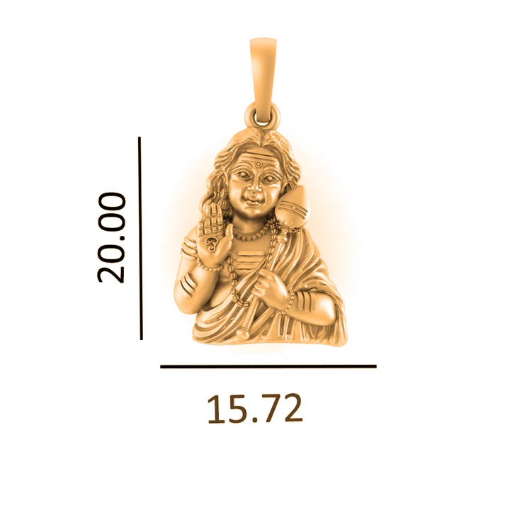 22 CT Gold Plated Silver (92.5% purity) God Kartikeya Pendant for Men and Women