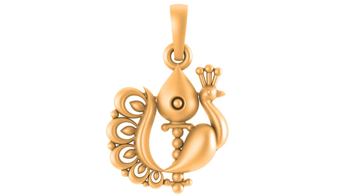 22 CT Gold Plated Silver (92.5% purity) Symbol Kartikeya Pendant for Men and Women