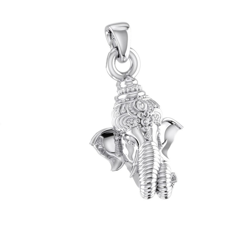 92.5% Pure Sterling Silver God Ganesh Ganpati Face Pendant Locket For Kids and woman