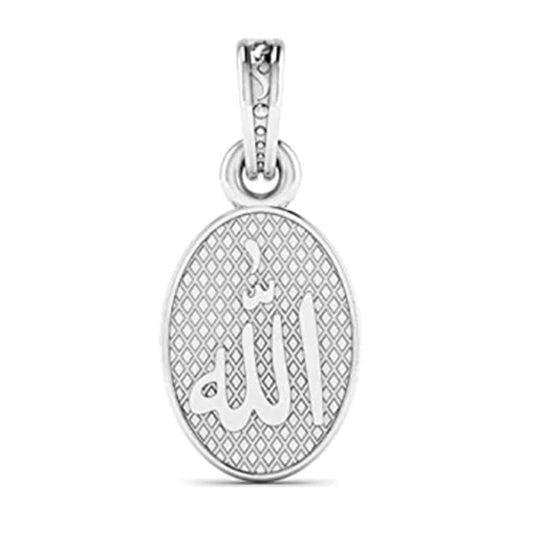 Oval Shape Muslim Kareem Symbol Pure Silver Spiritual Islamic Pendant for Good Luck