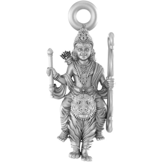 Handcrafted 92.5% Pure Sterling Silver Lord Ayyappa Pendant for Men & Women