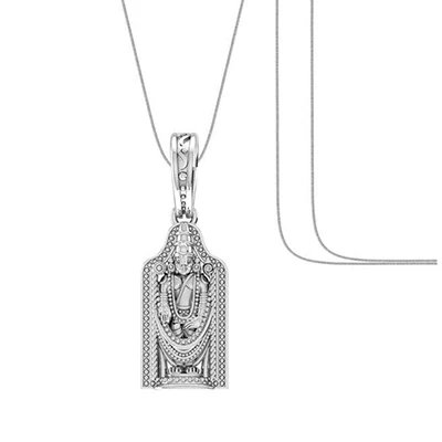 Pure 92.5% Silver Vishnu Pendant for Men & Women - Divine Grace - Handmade in India - God Balaji Pendant Tirupati Devotional Charm - for Good Health & Wealth