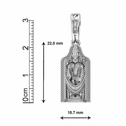 Pure 92.5% Silver Vishnu Pendant for Men & Women - Divine Grace - Handmade in India - God Balaji Pendant Tirupati Devotional Charm - for Good Health & Wealth