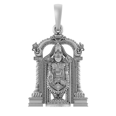 Blessings in Silver Tirupati Balaji Locket Devotional Charm - (92.5% purity) Pure Silver God Balaji Pendant - for Good Health & Wealth