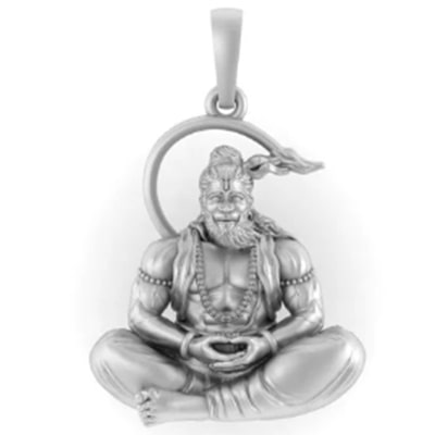 Pavanputra Hanuman 925 Silver Pendant - Sterling Silver (92.5% purity) God Hanuman (Big Size) Pendant for Men Pure Silver Lord Bajrang Bali (Big Size) Locket for Good Health & Wealth