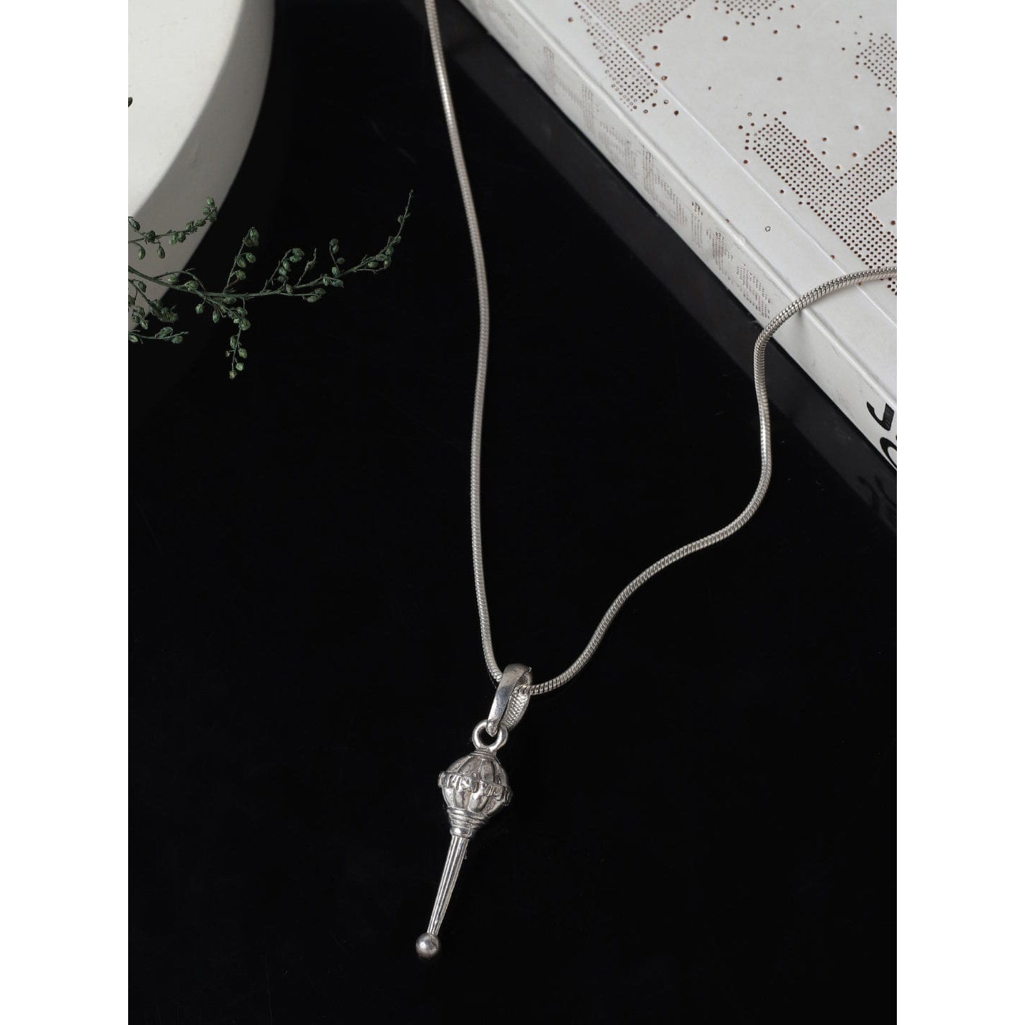 Hanuman’s Power in Silver Premium Gada Collection - 92.5% Pure Silver - God Hanuman Gada Pendant (Big size) - Symbol of Devotion: Hanuman's Sacred Gada