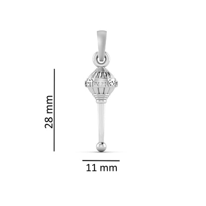 Hanuman’s Power in Silver Premium Gada Collection - 92.5% Pure Silver - God Hanuman Gada Pendant (Big size) - Symbol of Devotion: Hanuman's Sacred Gada
