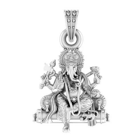 92.5% Pure Sterling Silver Lord Ganesha Pendant Divine Blessings in Elegance - for Men & Women Pure Silver Lord Ganapathy Locket for Good Health & Wealth
