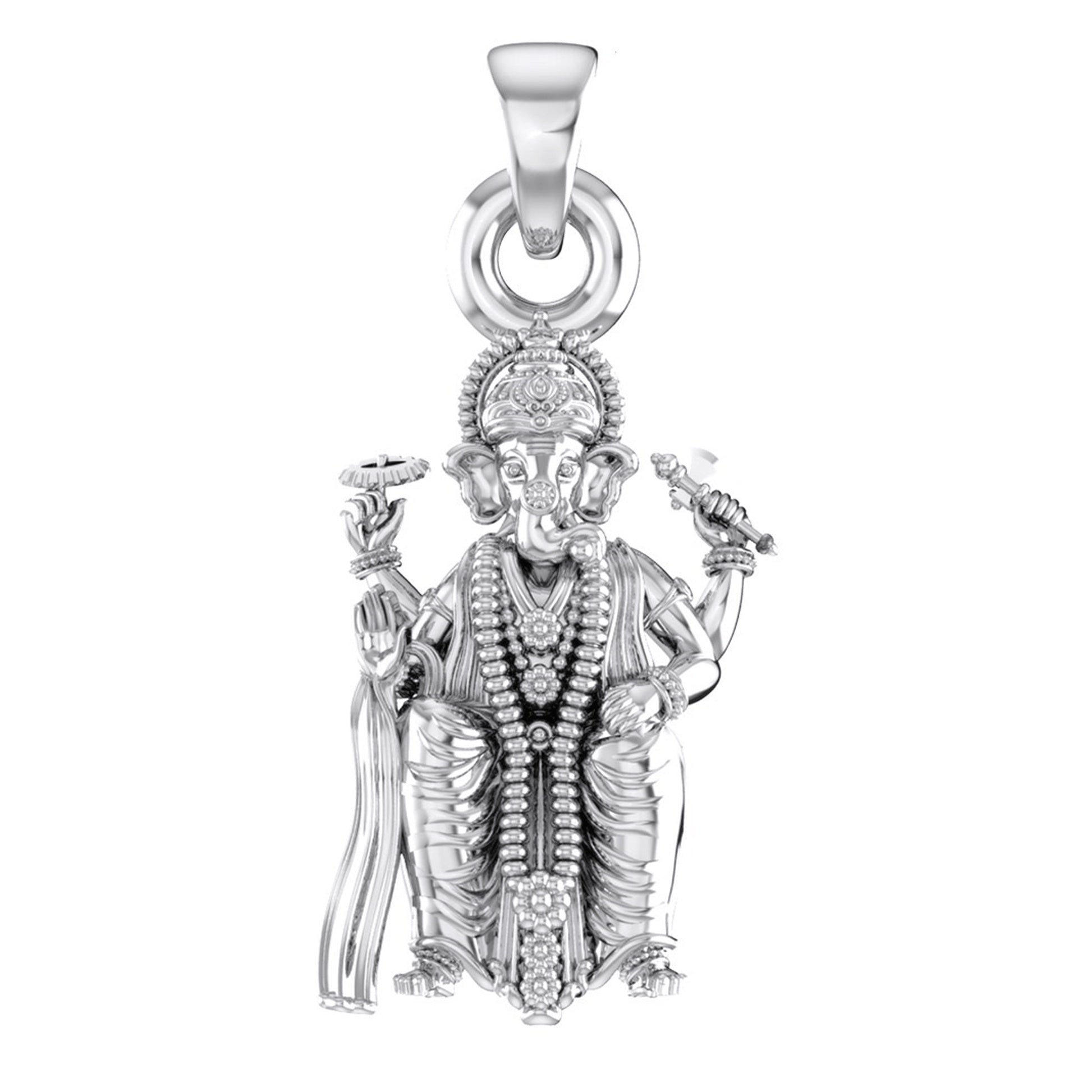 Vighnaharta Pendant : Embrace the Power of Ganesh (92.5% purity) God Ganesh Pendant for Men & Women Pure Silver Lord Ganapathy Locket for Good Health & Wealth