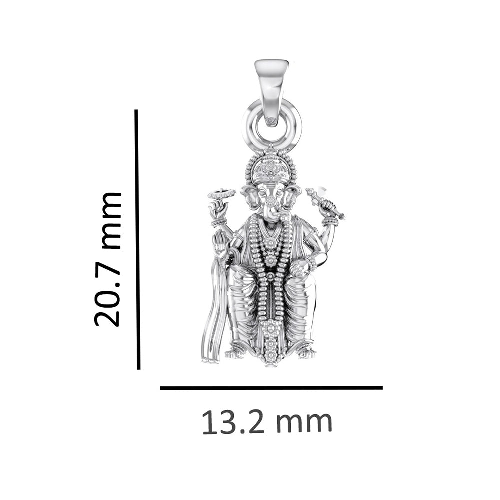 Vighnaharta Pendant : Embrace the Power of Ganesh (92.5% purity) God Ganesh Pendant for Men & Women Pure Silver Lord Ganapathy Locket for Good Health & Wealth