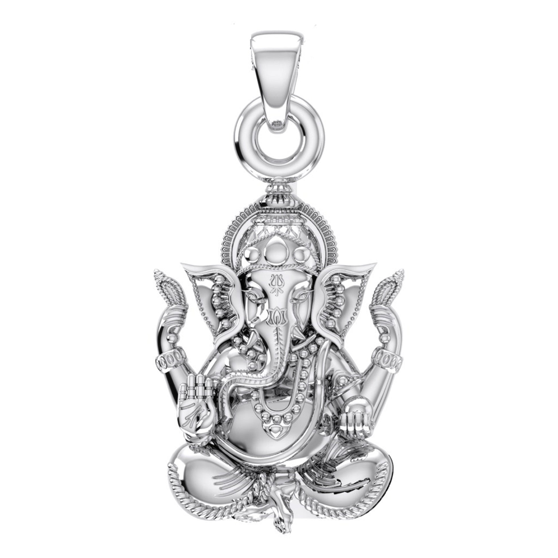Ganesh Pendant Timeless Symbols of Wisdom (92.5% purity) God Ganesh Pendant for Men & Women Pure Silver Lord Ganapathy Locket for Good Health & Wealth