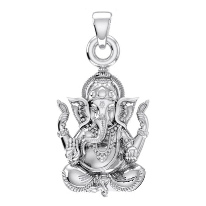 Ganesh Pendant Timeless Symbols of Wisdom (92.5% purity) God Ganesh Pendant for Men & Women Pure Silver Lord Ganapathy Locket for Good Health & Wealth