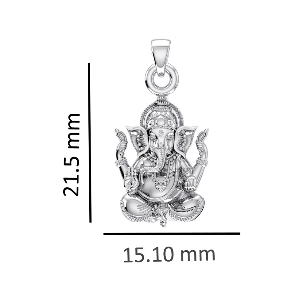 Ganesh Pendant Timeless Symbols of Wisdom (92.5% purity) God Ganesh Pendant for Men & Women Pure Silver Lord Ganapathy Locket for Good Health & Wealth