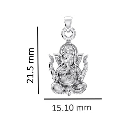 Ganesh Pendant Timeless Symbols of Wisdom (92.5% purity) God Ganesh Pendant for Men & Women Pure Silver Lord Ganapathy Locket for Good Health & Wealth