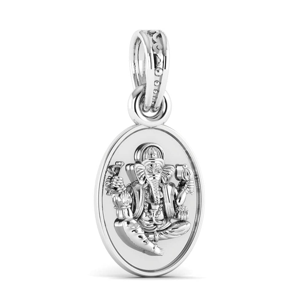 Blessings in Silver - Ganesh Pendant for Spiritual Power (92.5% purity) God Ganesh Pendant for Men & Women Pure Silver Lord Ganapathy Locket for Good Health & Wealth
