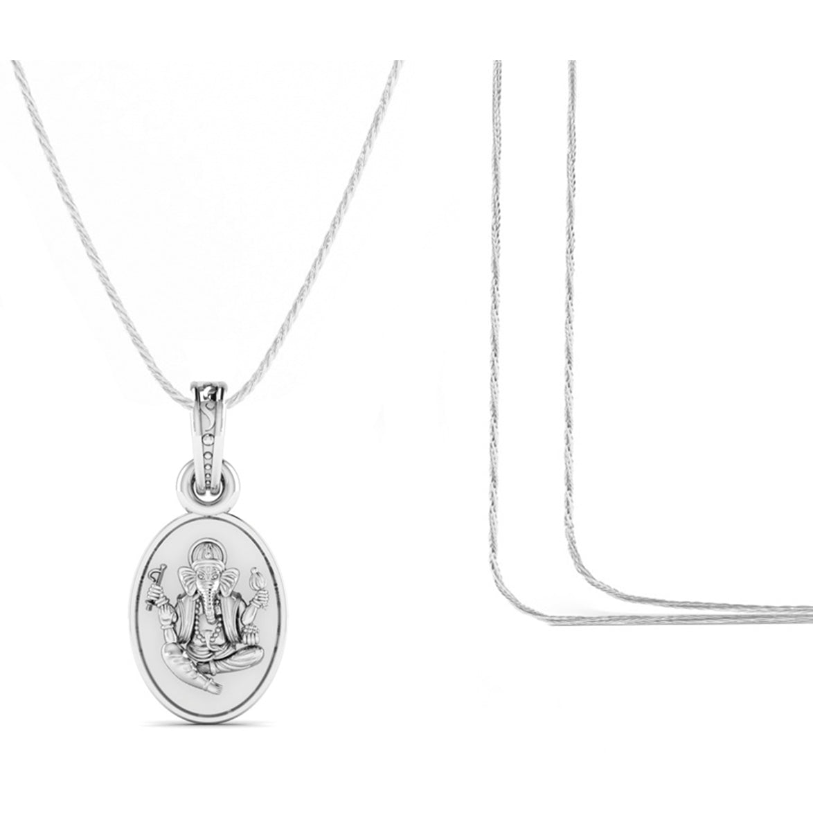 Blessings in Silver - Ganesh Pendant for Spiritual Power (92.5% purity) God Ganesh Pendant for Men & Women Pure Silver Lord Ganapathy Locket for Good Health & Wealth