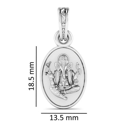 Blessings in Silver - Ganesh Pendant for Spiritual Power (92.5% purity) God Ganesh Pendant for Men & Women Pure Silver Lord Ganapathy Locket for Good Health & Wealth