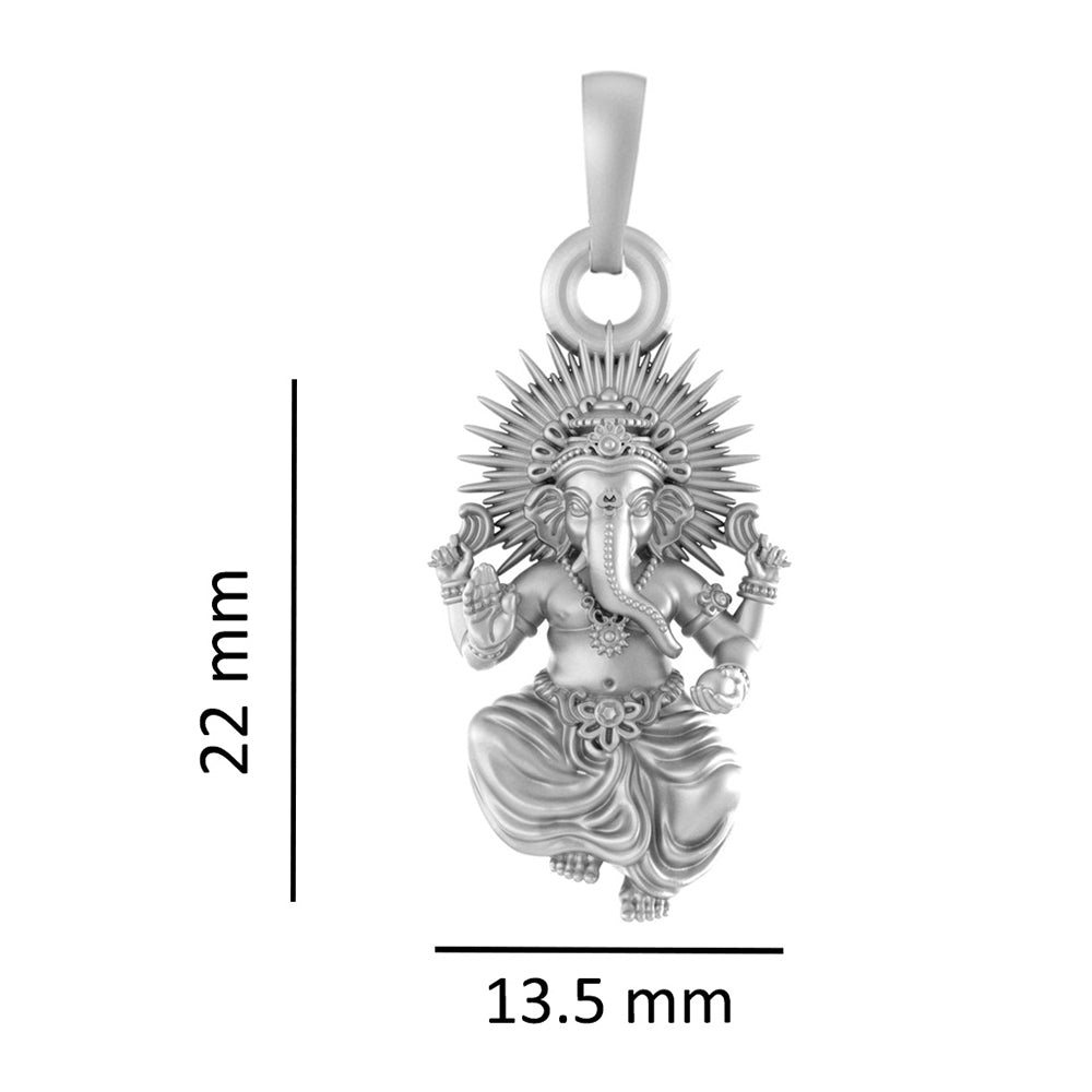 Aashirwad by Ganesh: Sacred Pendant of Prosperity (92.5% purity) God Ganesh Pendant for Men & Women Pure Silver Lord Ganapathy Locket for Good Health & Wealth