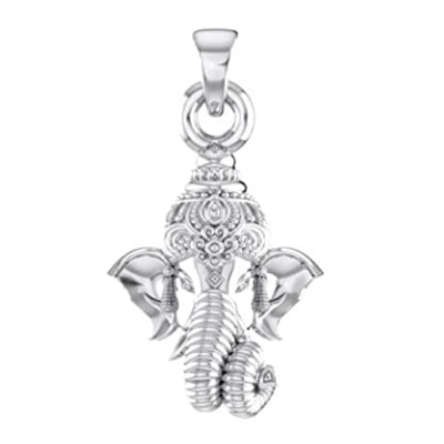 92.5% Pure Sterling Silver God Ganesh Ganpati Face Pendant Locket For Kids and woman
