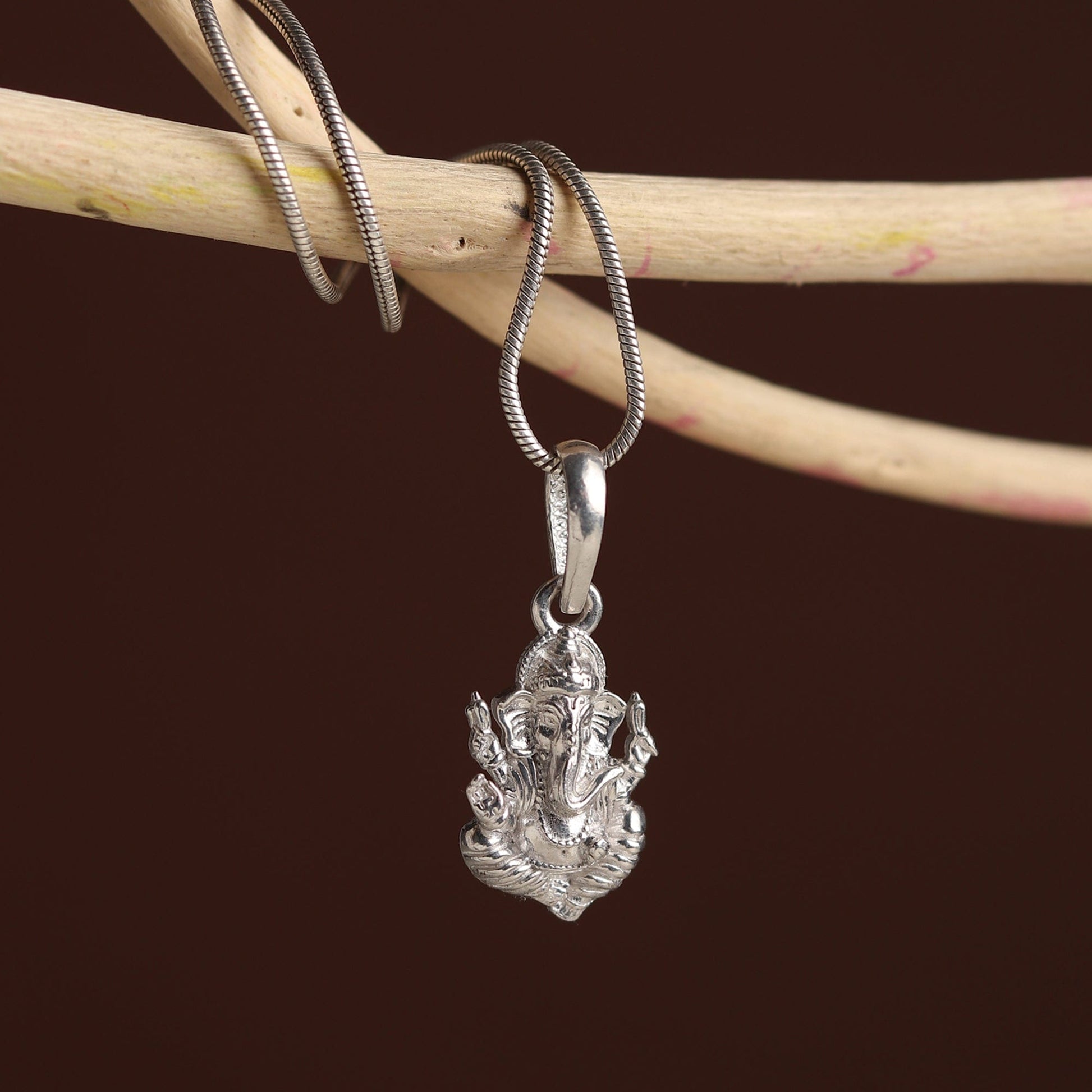 Ganesh Aashirwad Pendant Spiritual Elegance & Divine Energy (92.5% purity) God Ganesh Blessings Pendant for Men & Women Pure Silver Lord Ganapathy Locket for Good Health & Wealth