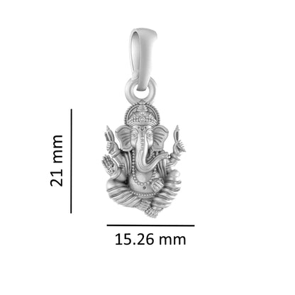 Ganesh Aashirwad Pendant Spiritual Elegance & Divine Energy (92.5% purity) God Ganesh Blessings Pendant for Men & Women Pure Silver Lord Ganapathy Locket for Good Health & Wealth