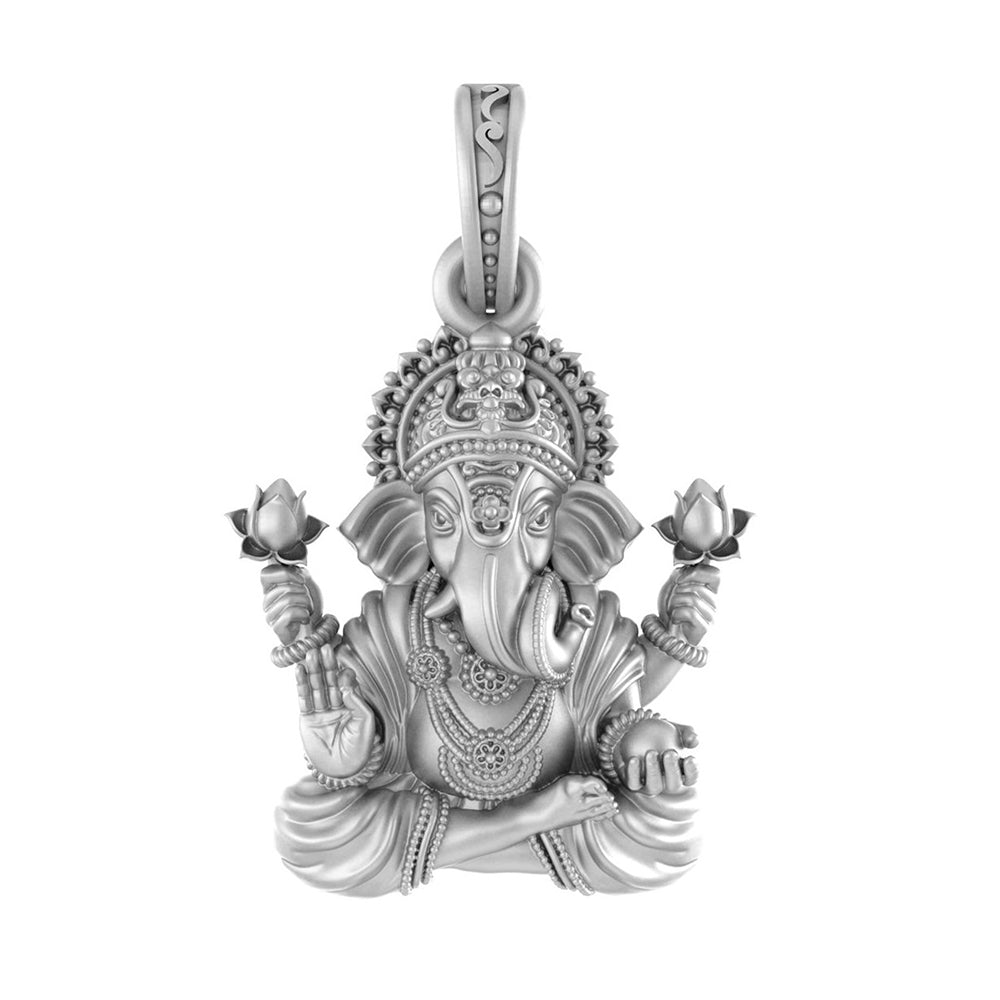 Sacred Ganesh Pendant Aashirwad for Peace, Power & Prosperity Pure 92.5% Silver Lord Ganapathy Locket for Good Health & Wealth - God Ganesh Pendant for Men & Women