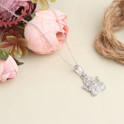 Sacred Ganesh Pendant Aashirwad for Peace, Power & Prosperity Pure 92.5% Silver Lord Ganapathy Locket for Good Health & Wealth - God Ganesh Pendant for Men & Women