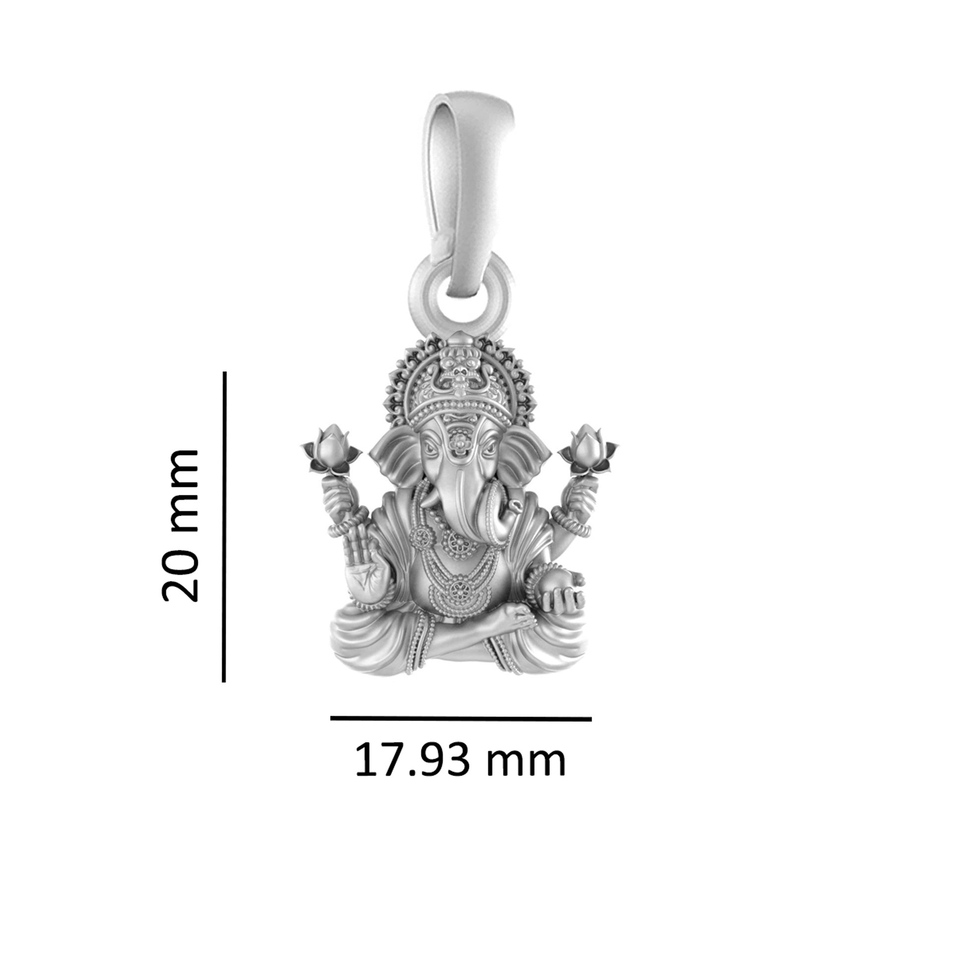 Sacred Ganesh Pendant Aashirwad for Peace, Power & Prosperity Pure 92.5% Silver Lord Ganapathy Locket for Good Health & Wealth - God Ganesh Pendant for Men & Women