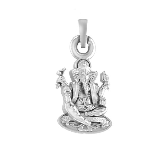 Sitting Lord Ganesha Pendant Hindu God Jewelry for Good Luck 92.5% Pure God Ganesh Ganpati Pendant Locket For Kids and woman