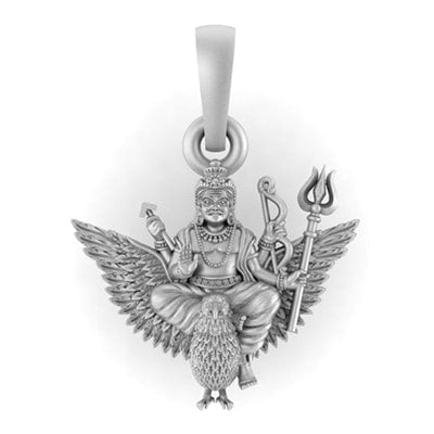 Sterling Silver (92.5% purity) God Shani Dev Pendant (Big Size) for Men & Women Pure Silver Lord Shani Dev Locket (Big Size) for Good Health & Wealth