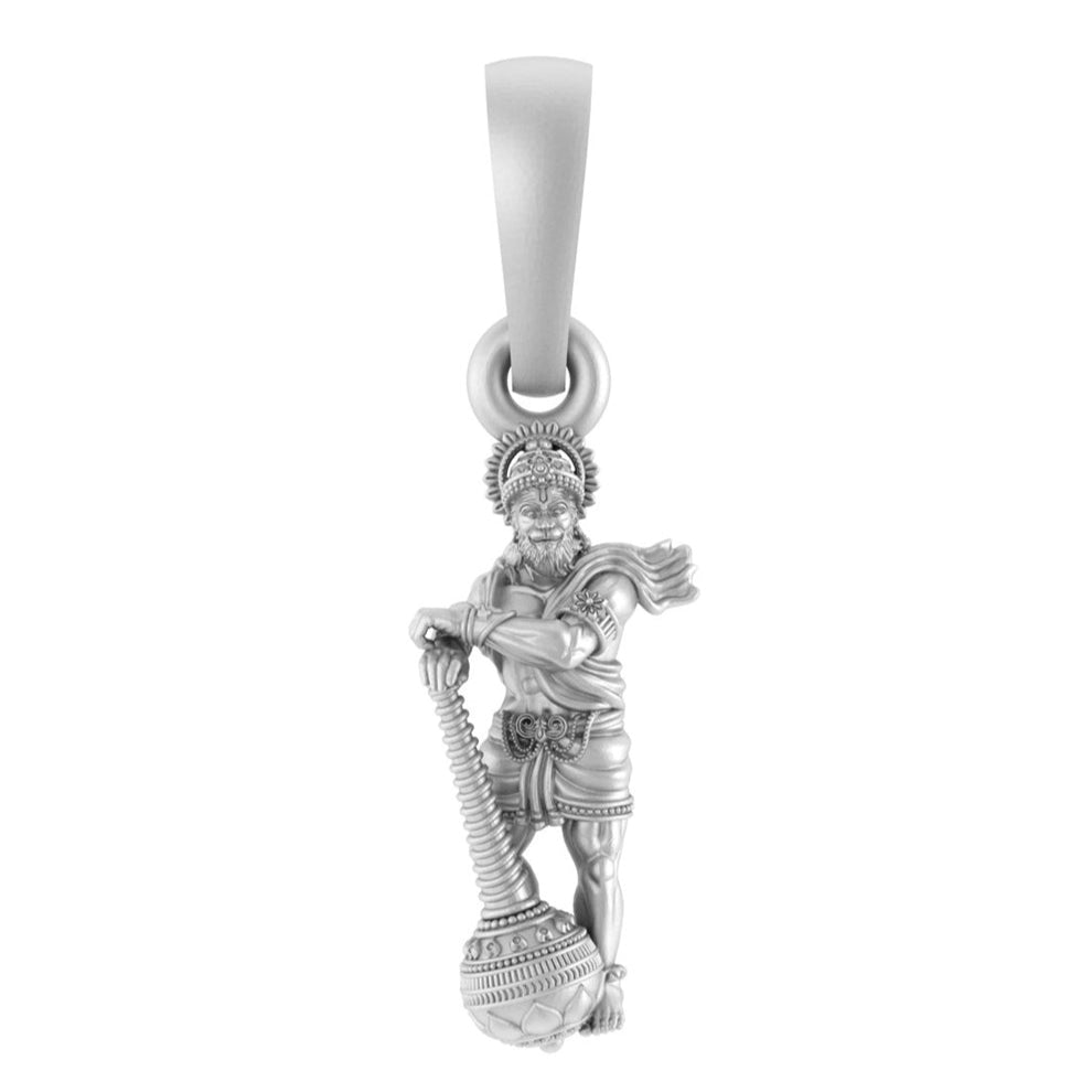 Divine Strength: Hanuman Standing Pendant (92.5% purity) God Hanuman (Big Size) Pendant for Men Pure Silver Lord Bajrang Bali (Big Size) Locket for Good Health & Wealth