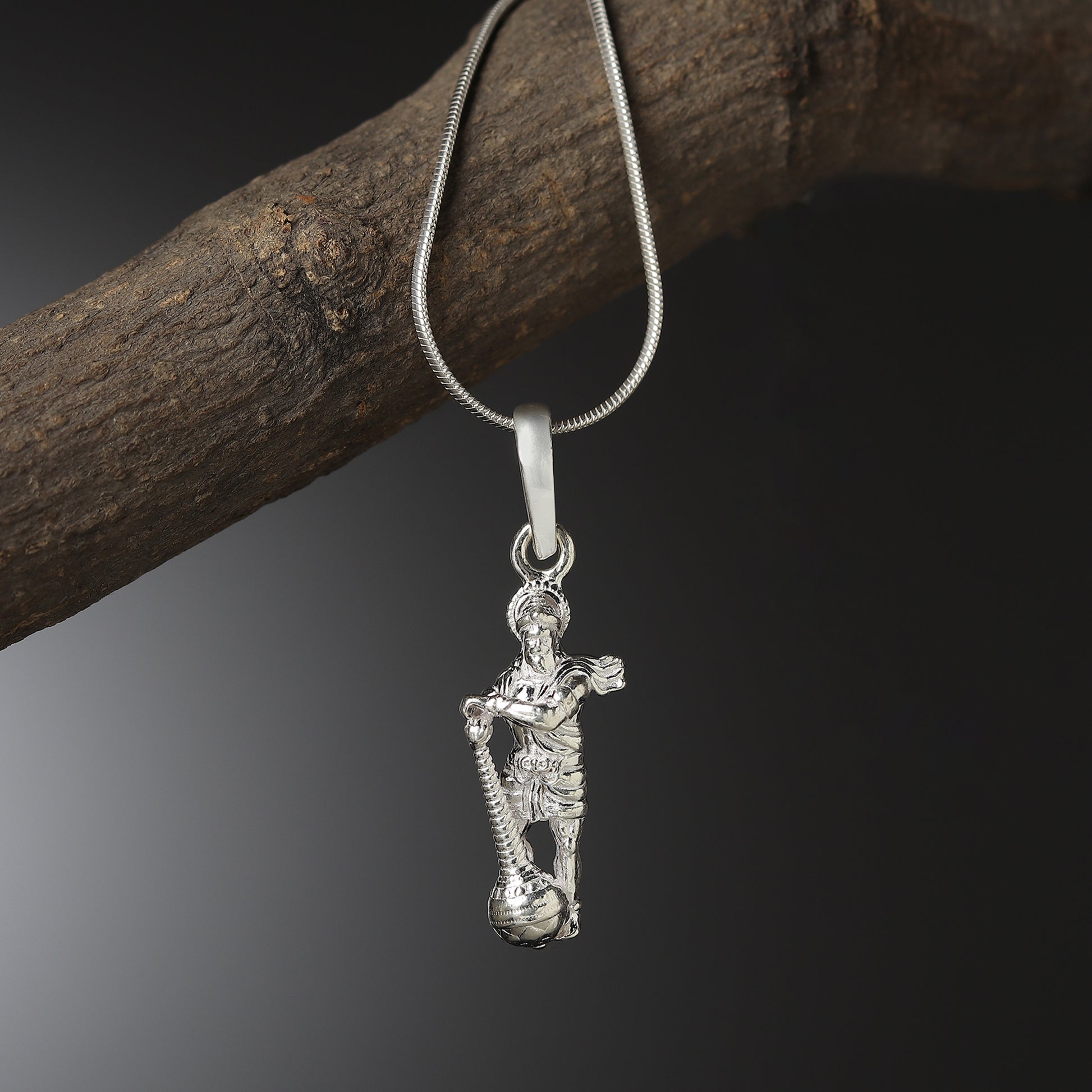 Divine Strength: Hanuman Standing Pendant (92.5% purity) God Hanuman (Big Size) Pendant for Men Pure Silver Lord Bajrang Bali (Big Size) Locket for Good Health & Wealth