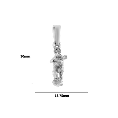 Divine Strength: Hanuman Standing Pendant (92.5% purity) God Hanuman (Big Size) Pendant for Men Pure Silver Lord Bajrang Bali (Big Size) Locket for Good Health & Wealth