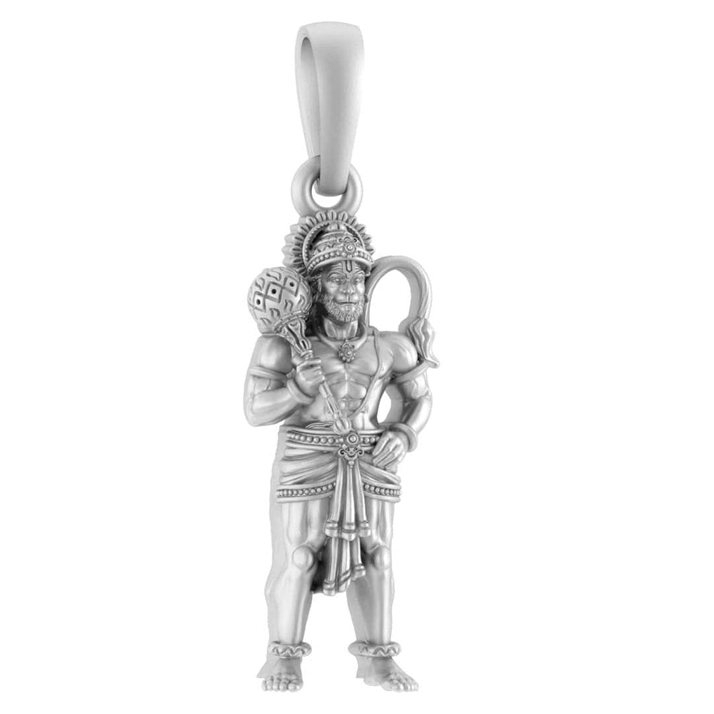 Hanuman Standing Pendant Protect, Empower, Inspire (92.5% purity) God Hanuman (Big Size) Pendant for Men Pure Silver Lord Bajrang Bali (Big Size) Locket for Good Health & Wealth - 1149