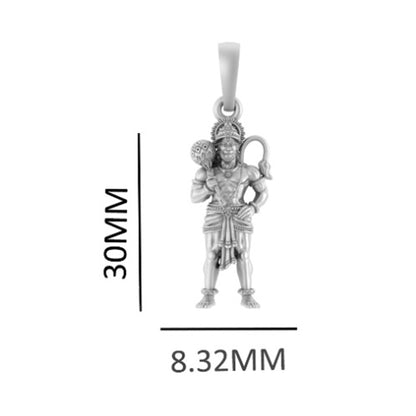 Hanuman Standing Pendant Protect, Empower, Inspire (92.5% purity) God Hanuman (Big Size) Pendant for Men Pure Silver Lord Bajrang Bali (Big Size) Locket for Good Health & Wealth - 1149