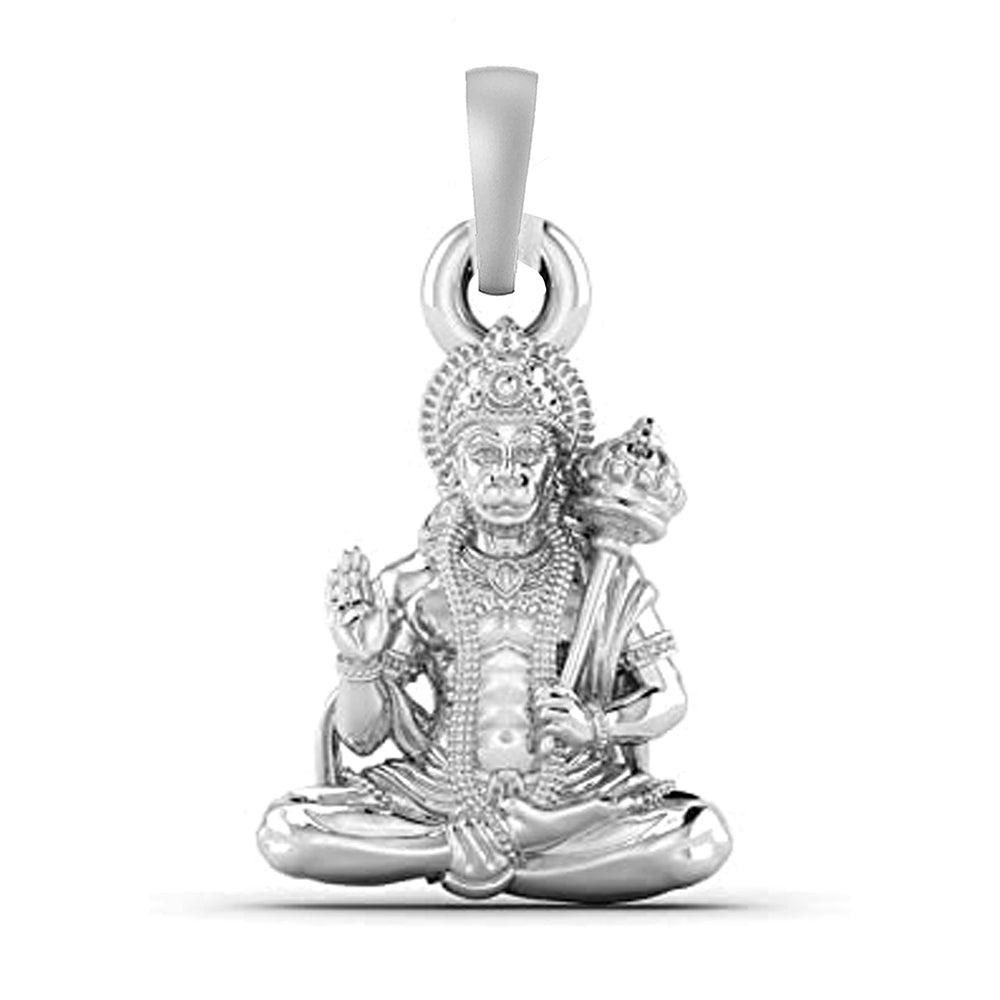 Guardian of Faith: Hanuman in Sitting Posture Pendant92.5% Pure God Hanuman (Big Size) Pendant for Men and Boys