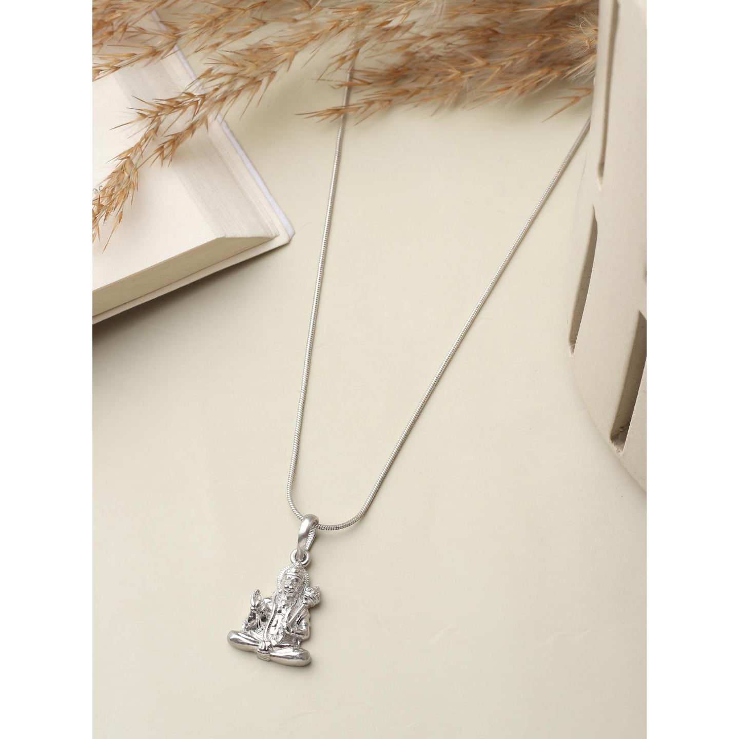 Guardian of Faith: Hanuman in Sitting Posture Pendant92.5% Pure God Hanuman (Big Size) Pendant for Men and Boys