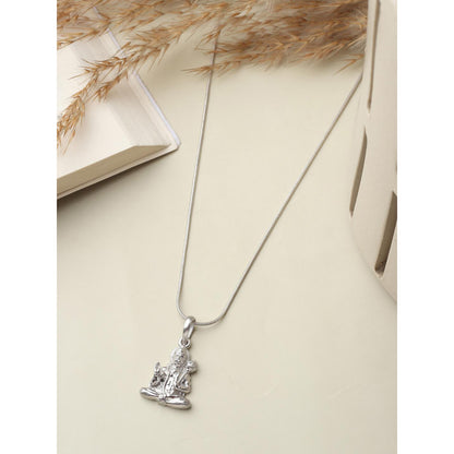 Guardian of Faith: Hanuman in Sitting Posture Pendant92.5% Pure God Hanuman (Big Size) Pendant for Men and Boys