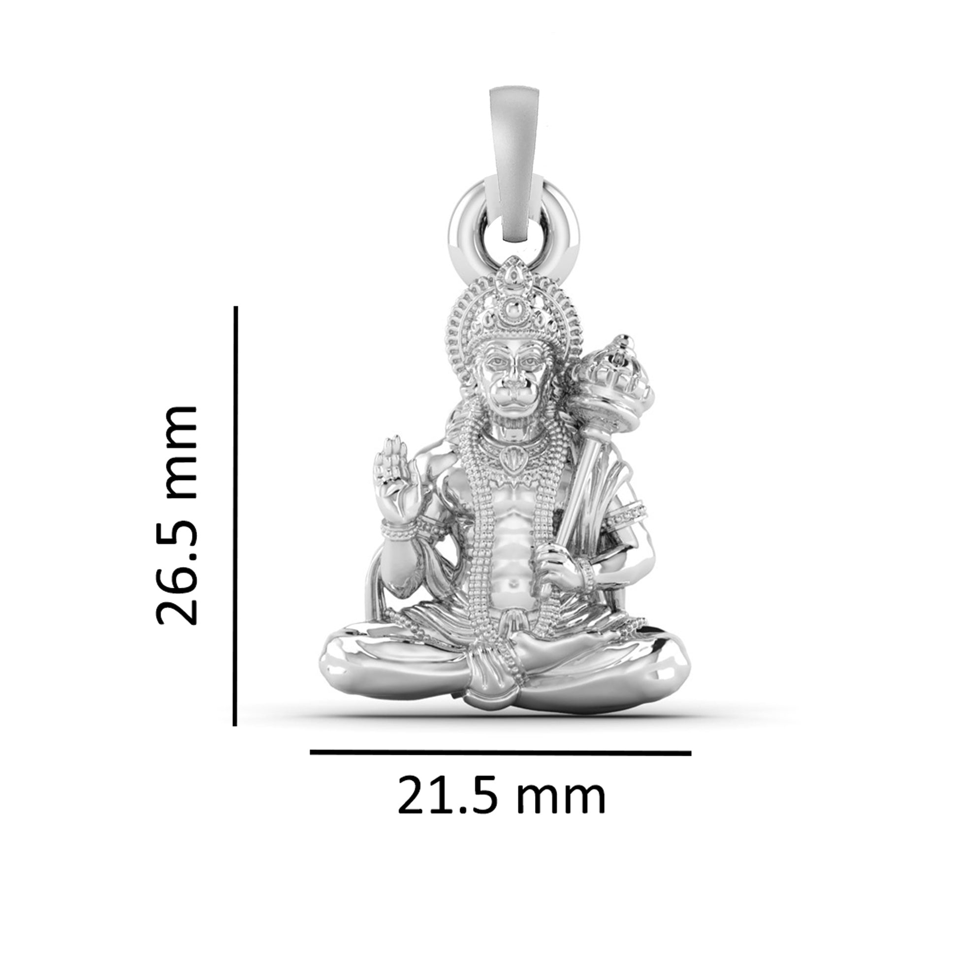 Guardian of Faith: Hanuman in Sitting Posture Pendant92.5% Pure God Hanuman (Big Size) Pendant for Men and Boys