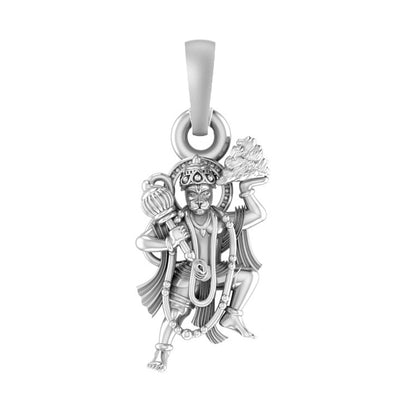 Hanuman Mountain Pendant Symbol of Devotion & Strength (92.5% purity) God Hanuman Pendant for Men & Women Pure Silver Lord Bajrang Bali Locket for Good Health & Wealth