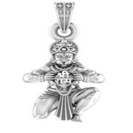 Hanuman Ji Chest Posture Pendant Symbol of Devotion & Strength 92.5% Pure God Hanuman (Big Size) Pendant for Men and Boys